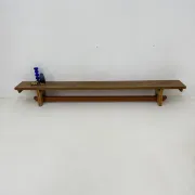 Banc d'école en bois massif vintage, années 1970