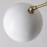 Vintage 60's table lamp in brass and white metal italian design