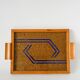 Light wood plateau, wood and blue, 1960