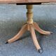 Extendable round dining table with central leg, renovated in raw wood, 20th century