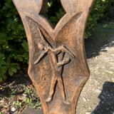 2 solid wood Johnny Ludecher folk art chairs