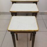 Pull-out tables on marble