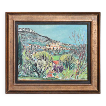 Robert savary (1920-2000) huile sur toile représentant un paysage provençal