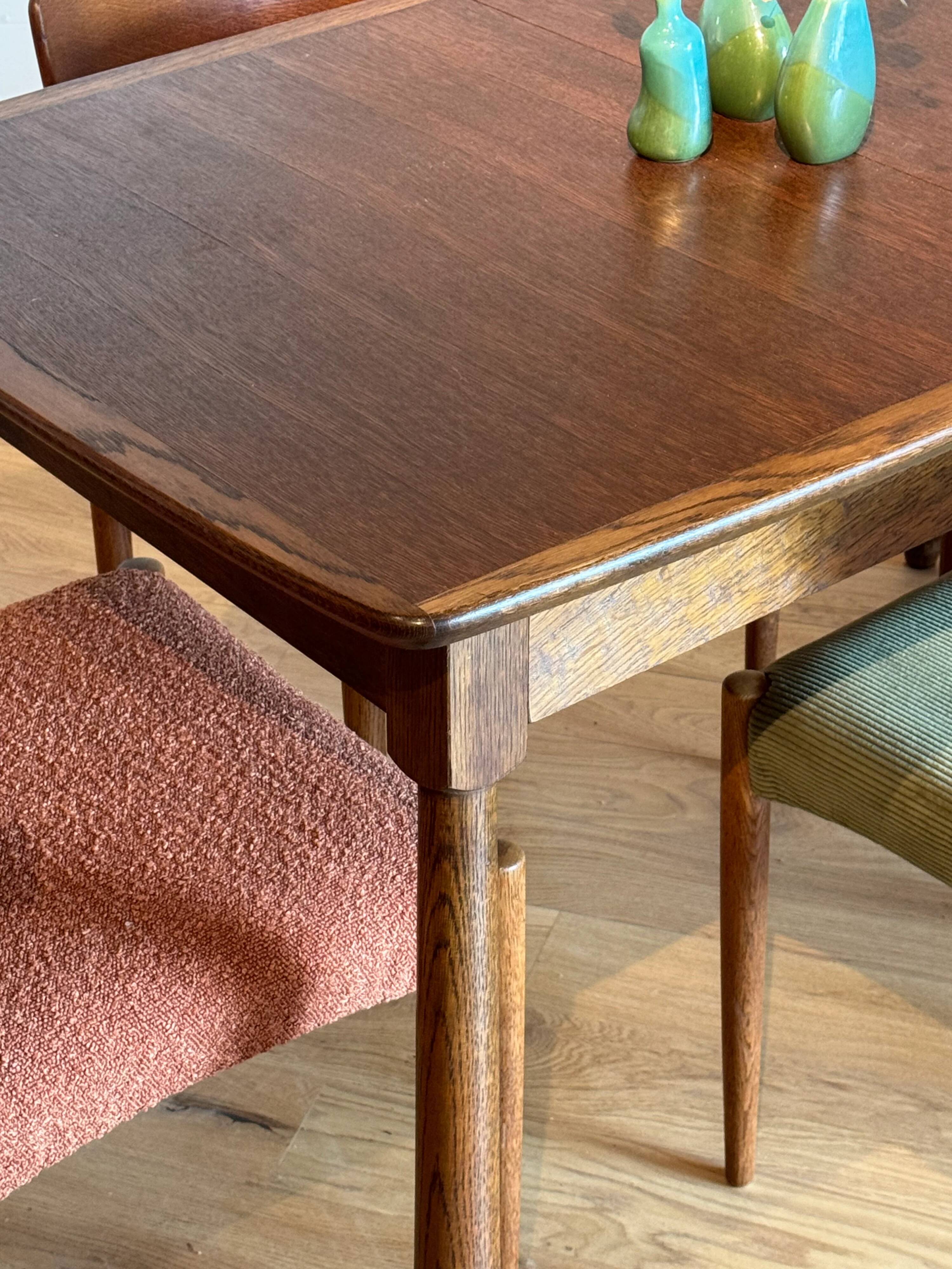 Vintage Scandinavian oak table "Mette"