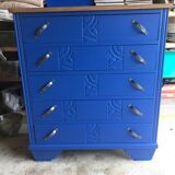 Chest of drawers blue majorelle art deco period