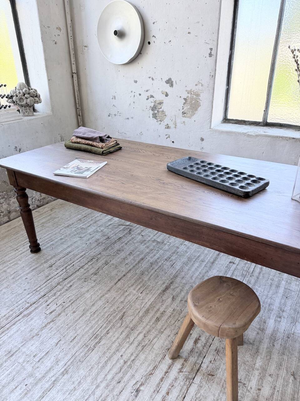 Solid oak table 1900 drapery style XL 250cm