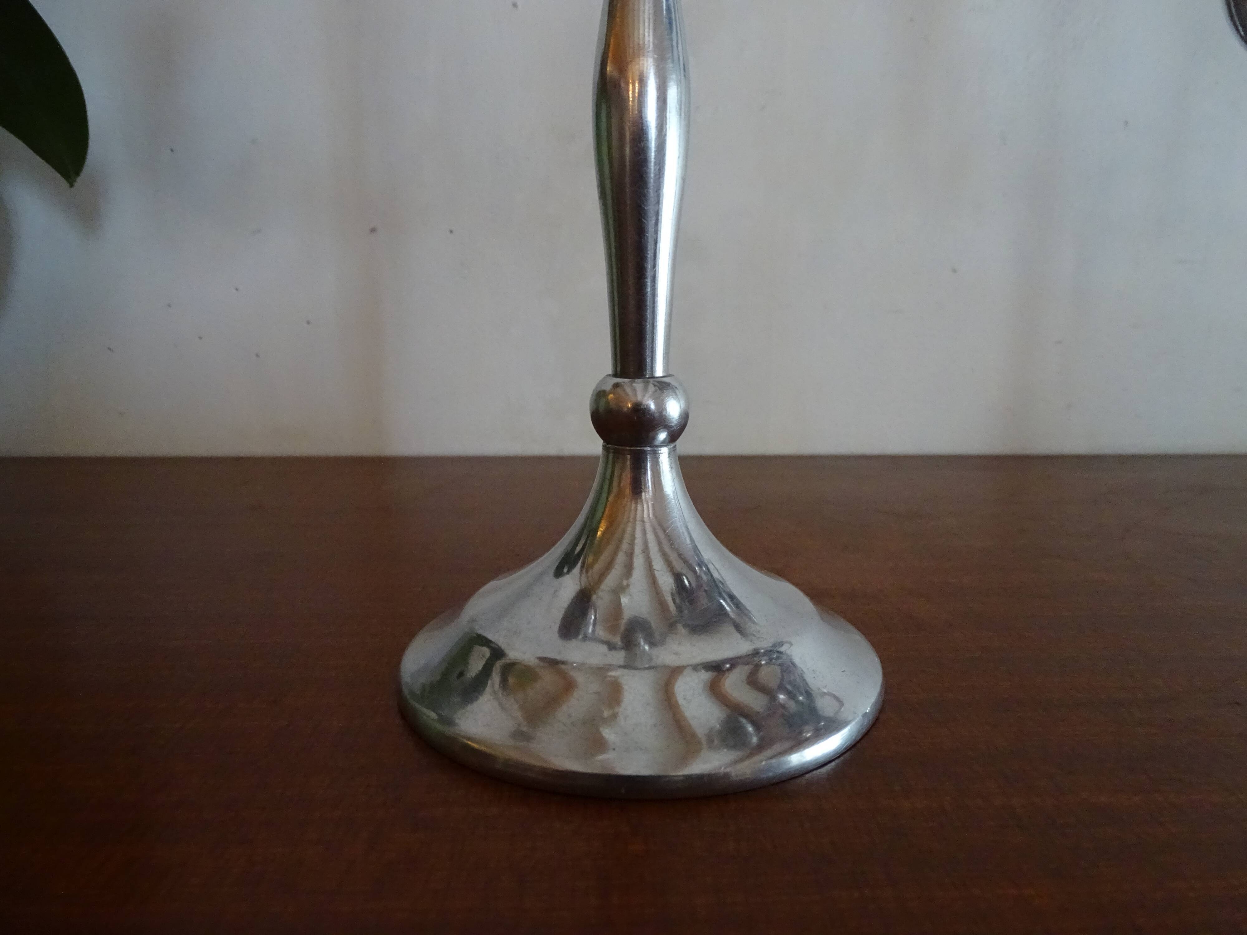 Pair of silver chandeliers alu vintage 3 burners