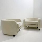 Mid-Century Modern Italian Armchairs on casters, 1970s (3 available)