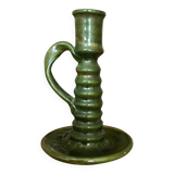 Artisanal chandelier in green ceramic