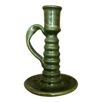 Artisanal chandelier in green ceramic