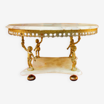 Coffee table with Putti pattern, twentieth century