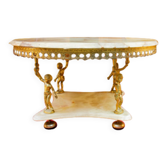 Coffee table with Putti pattern, twentieth century