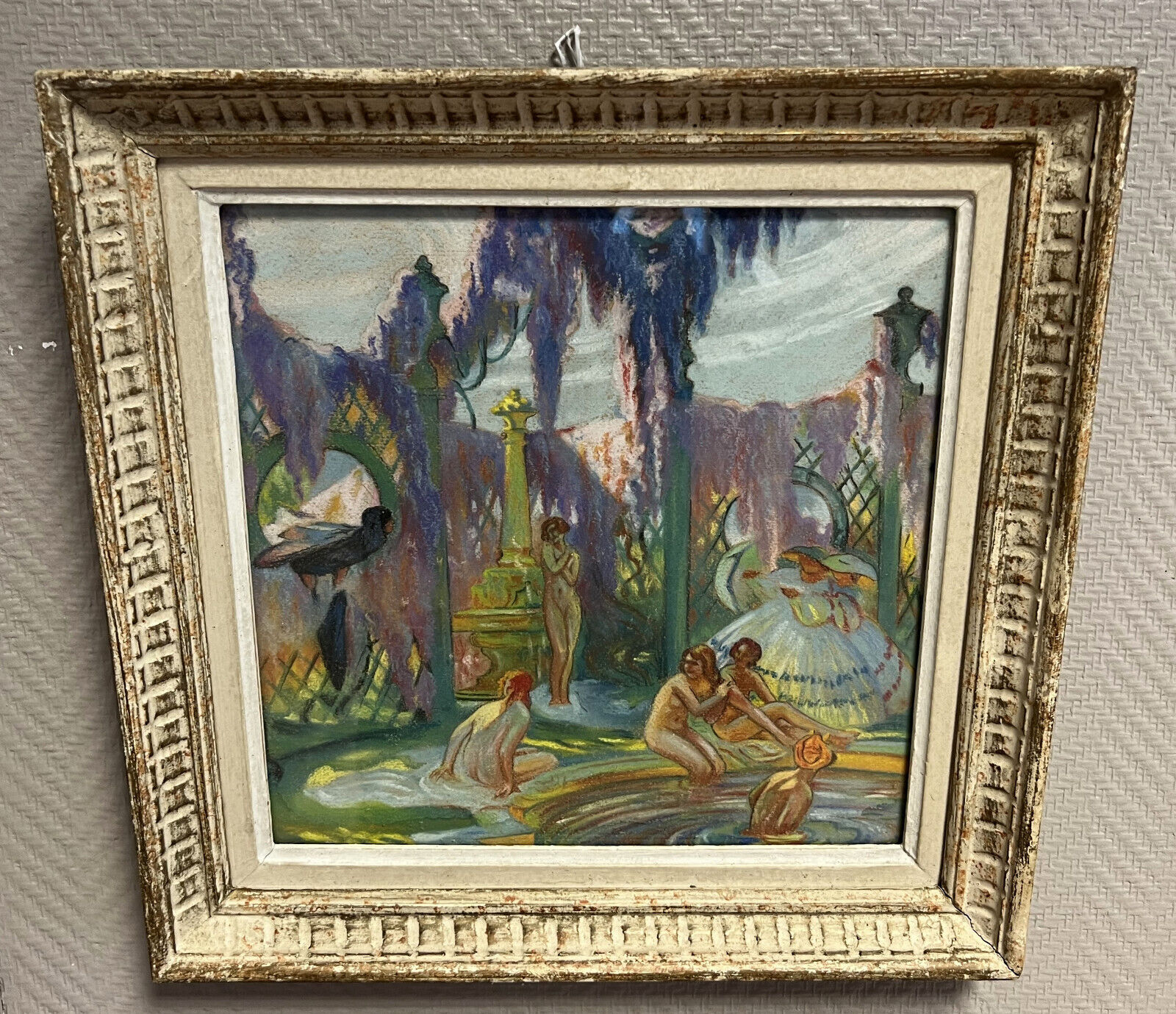 Pastel painting on wove paper Art Deco period around 1930