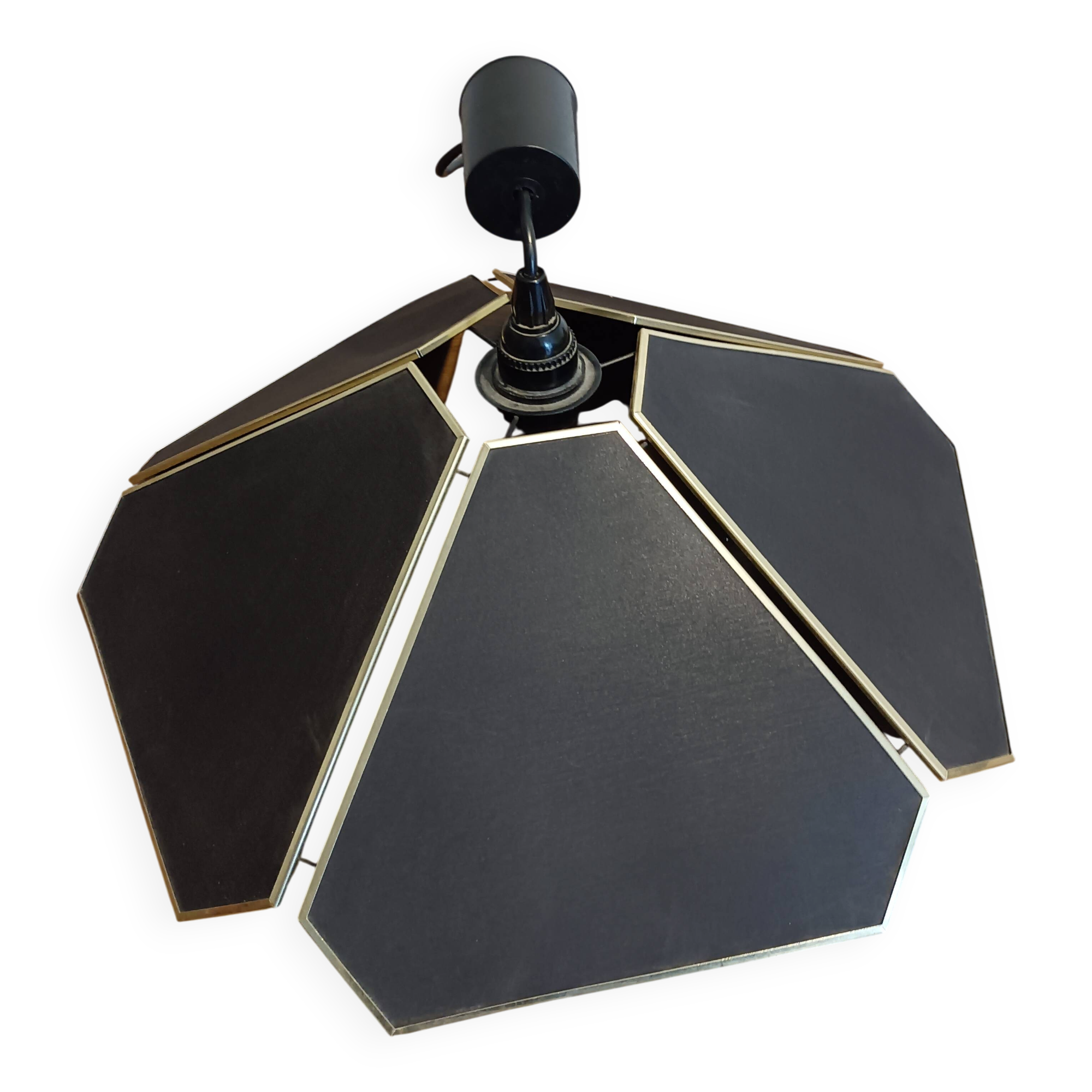 Black and gold petal suspension by Robert de Schuytener.