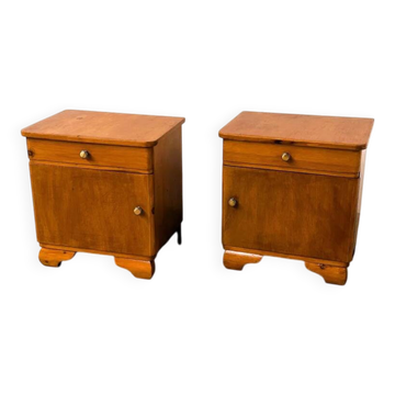 Pair of Vintage Art Deco Nightstands, 1930s-1940s