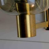 Paire Appliques Scandinaves Laiton verre fumés