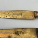 Suite of eight horn knives by stahl bronce xxe