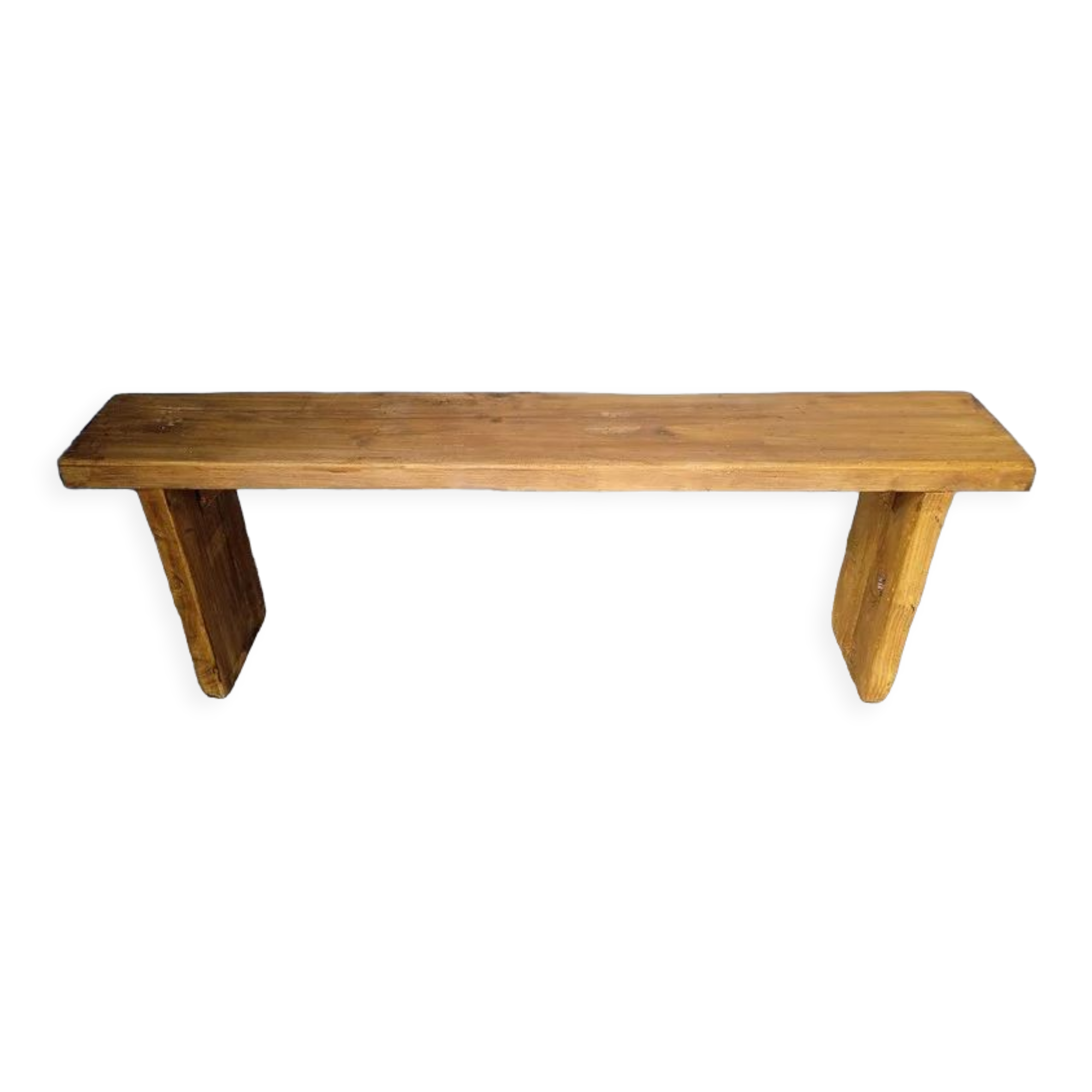 Solid wood bench patinated 140cm