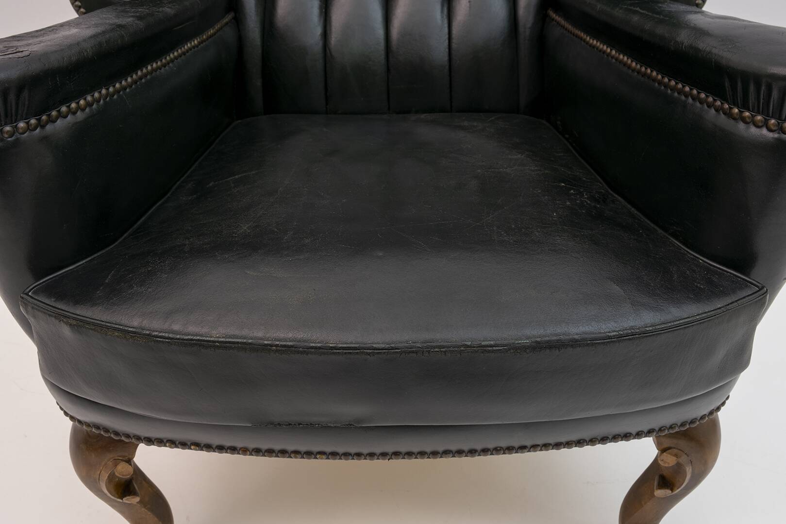 Georgian Style Rare Original Chesterfield Leather Armchair, 1950s