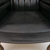 Georgian Style Rare Original Chesterfield Leather Armchair, 1950s