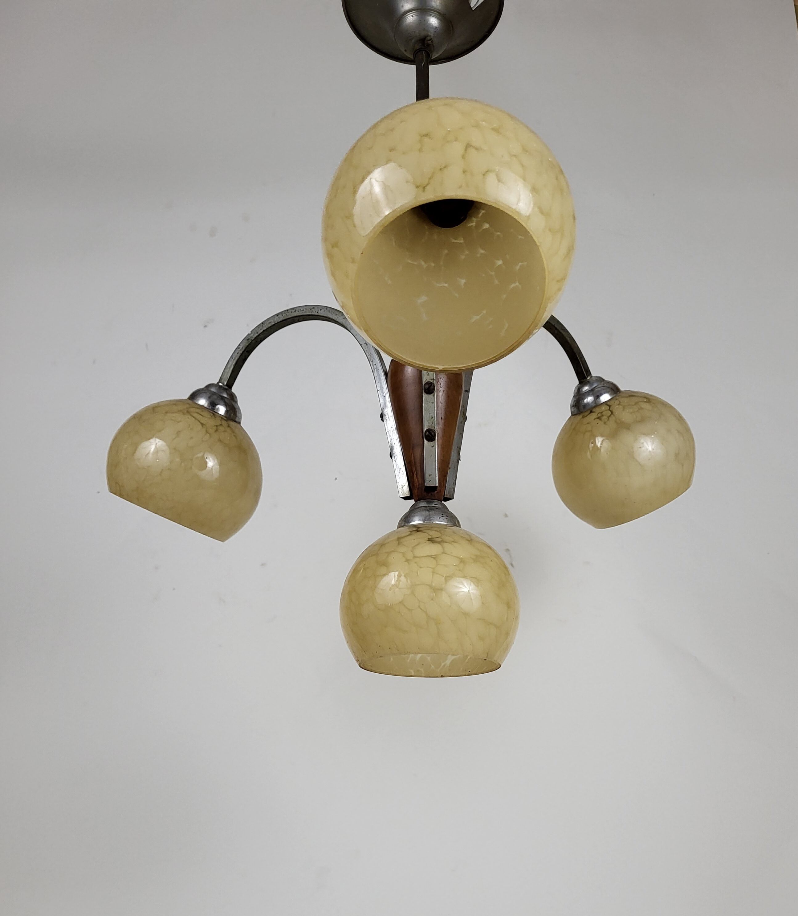 Chandelier suspension does marble glass 50s