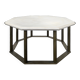 Table basse octogonale des années 40 plateau marbre