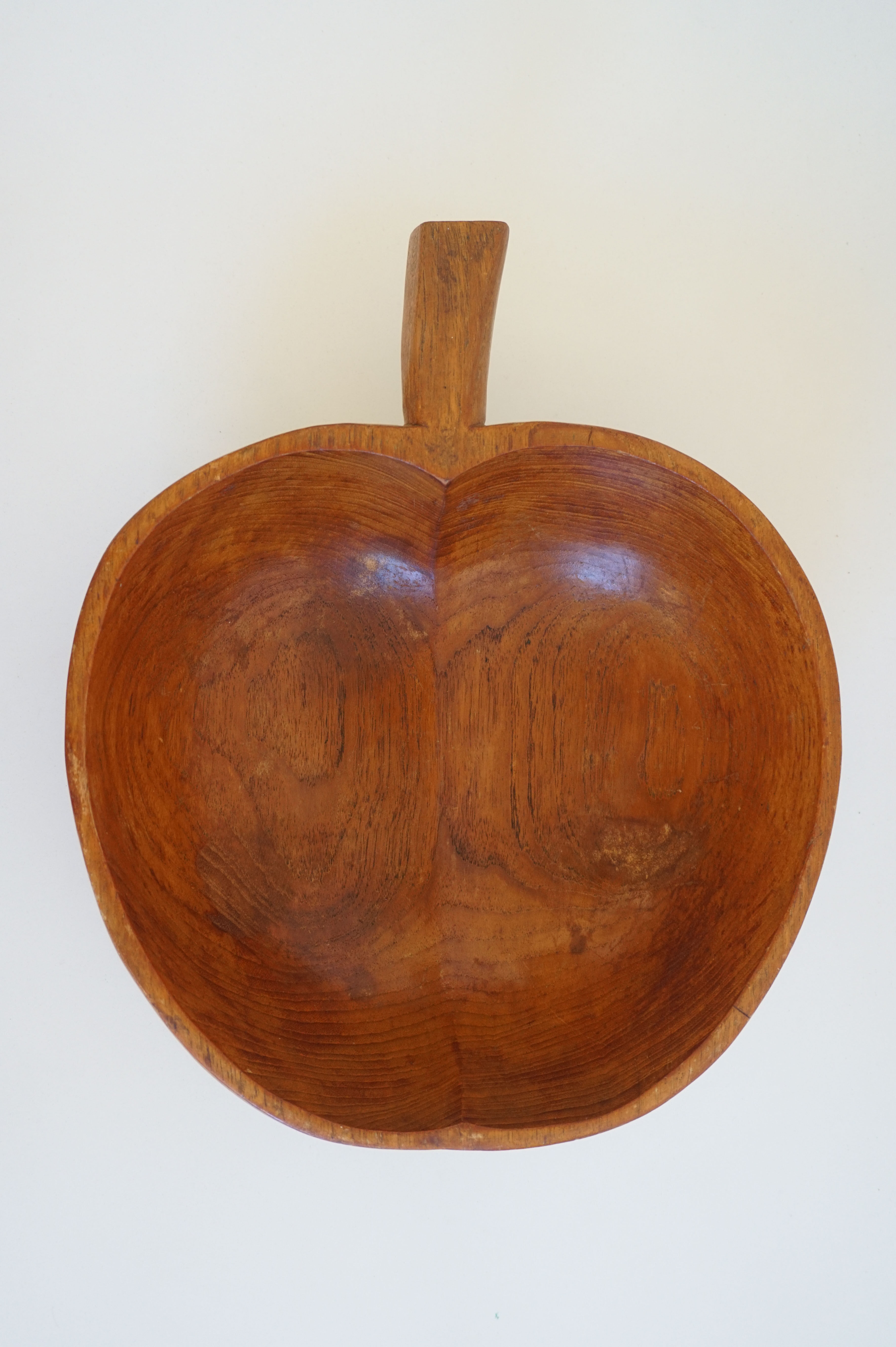 Large flat wooden vintage Apple shaped