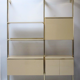 Ivory and brass lacquered library, International furniture 1970