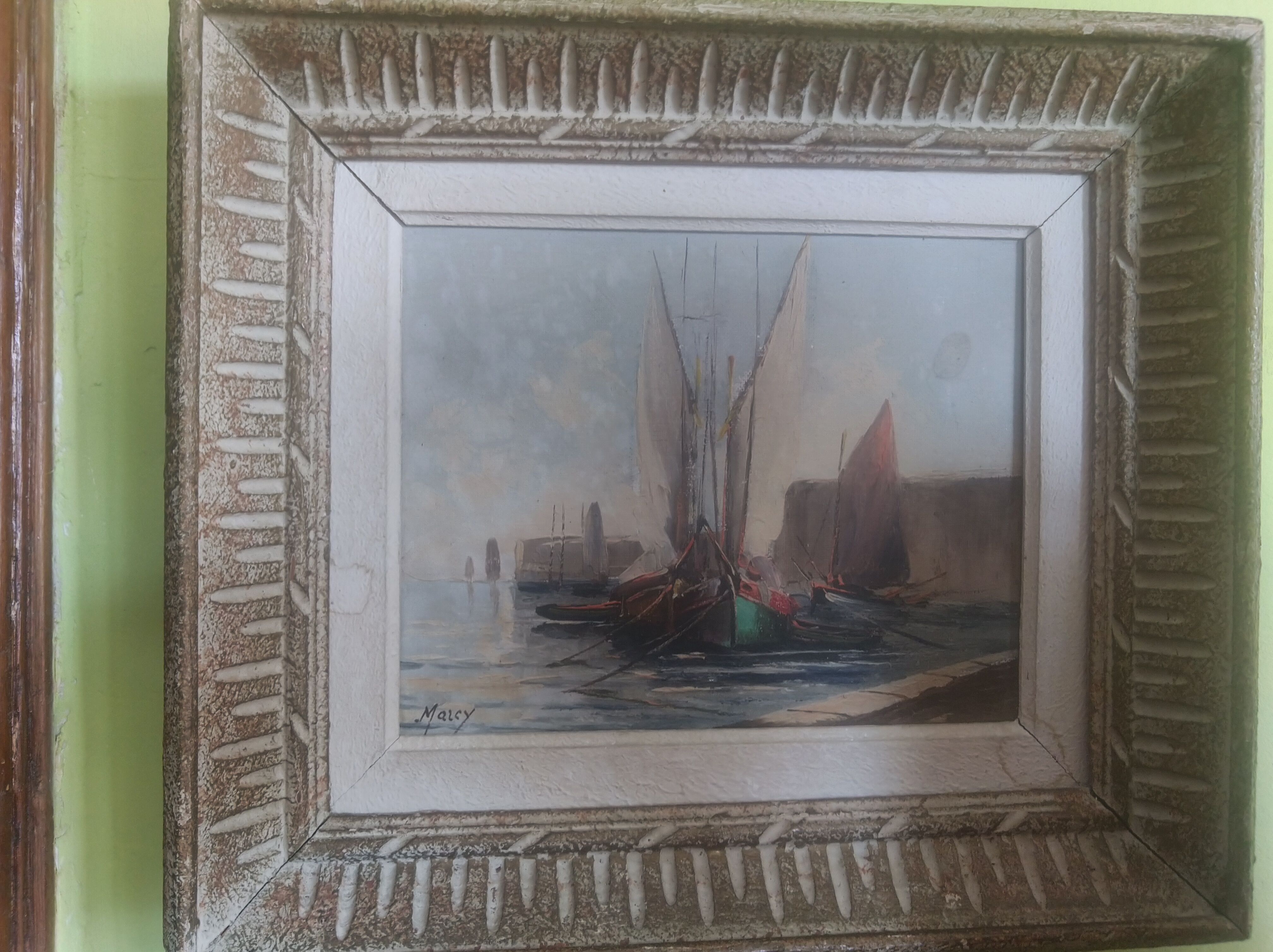 Tableau marine vers 1940 par Claude Marcy