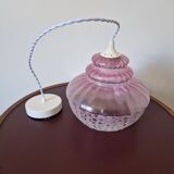 Vintage pendant lamp in pink glass