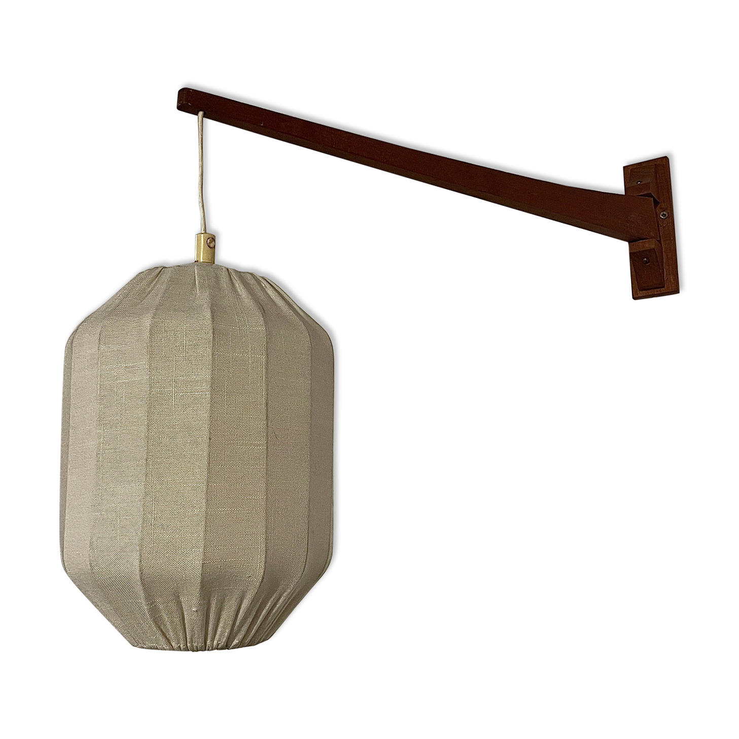 Scandinavian teak "lantern" wall lamp, 1960's