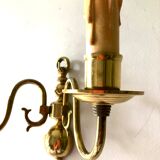 Pair of double sconces in gilded brass 1950