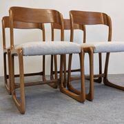 Set of 4 Baumann sled chairs, France circa 1970.