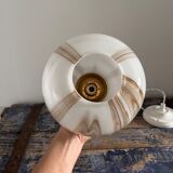 Art Deco suspension in marbled opaline