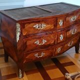 Louis XV Period Commode Stamped Léonard Boudin - Wood Marquetry