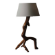 Brutalist lamp in olive wood, Provence, 1970s