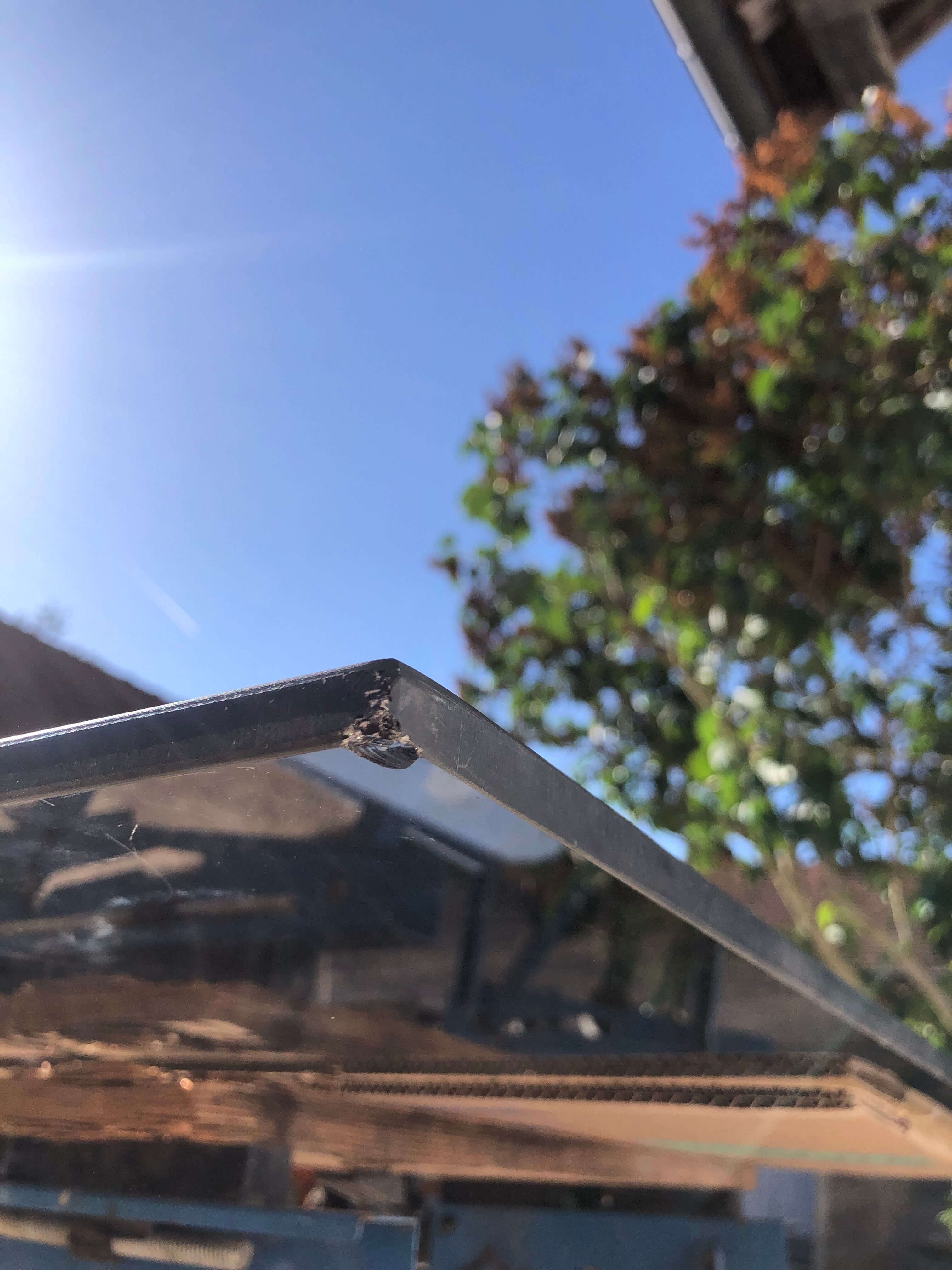 Glass and chrome metal dining table