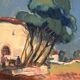 Original Swedish Oil on Canvas – “Mediterranean Scene” by Axel Hamborn – Signed – Vintage & Framed