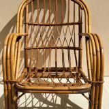 Audoux-Minnet rattan armchair 1950