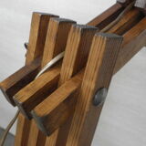 Lampe de table en bois grue rétro vintage