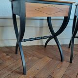 Pair of patinated Directoire style bedside or sofa end tables