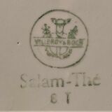 Old teapot Salam tea Villeroy & Boch porcelain and metal ~ 50s