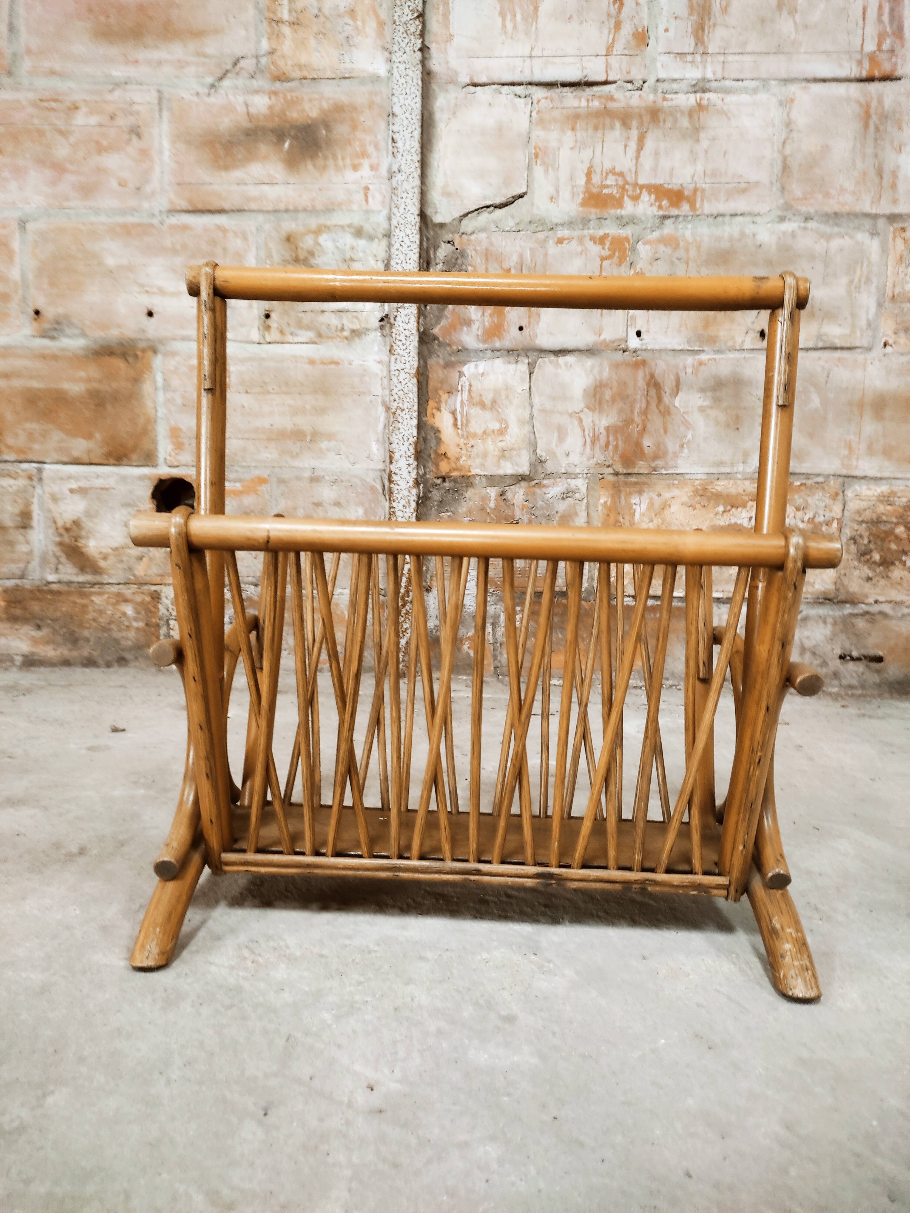 Bamboo magazine holder