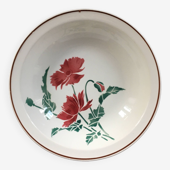 Large hollow dish with poppy decoration