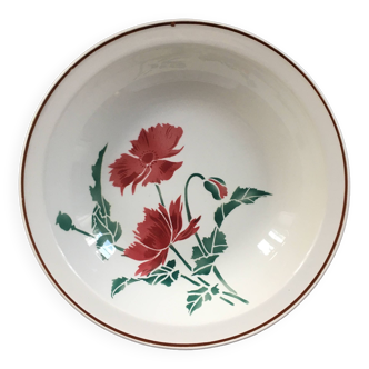 Large hollow dish with poppy decoration