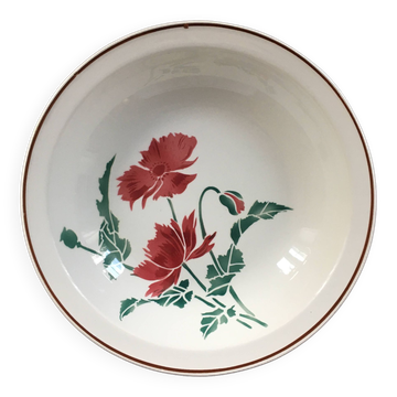 Large hollow dish with poppy decoration