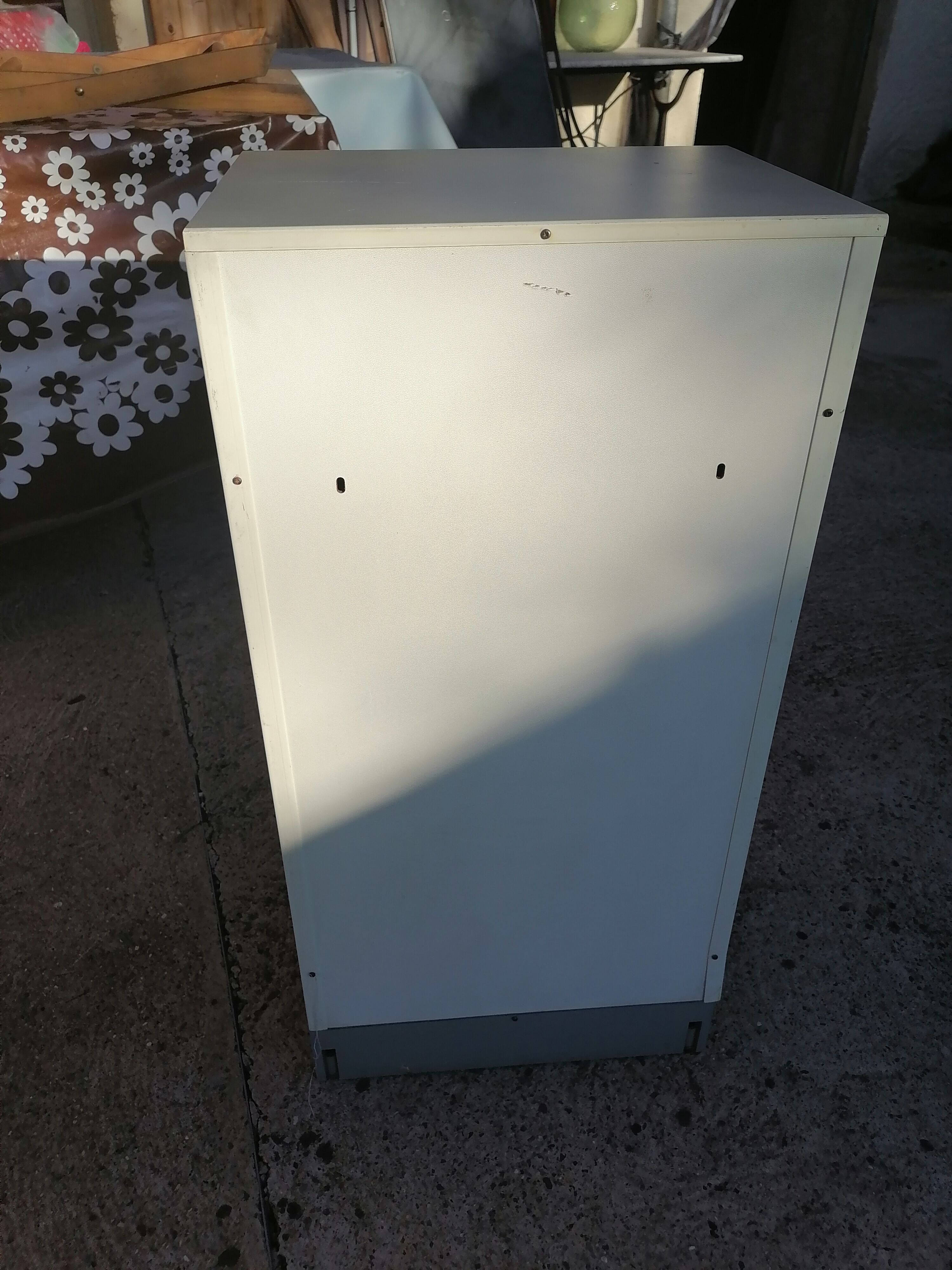 Allibert small vanity cabinet bathroom orange 1970