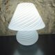 White striped Murano mushroom lamp / swirl – Vintage 1970 – Perfect