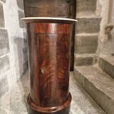 Antique French Empire Somno (bedside table) in mahogany with a marble top, circa 1805–1820.