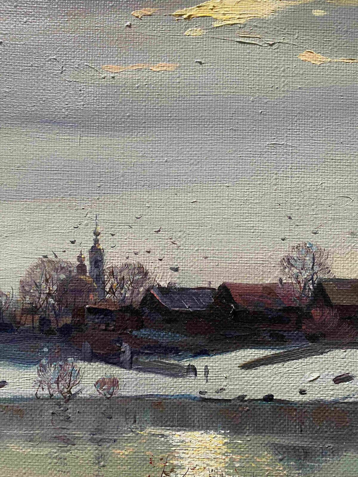 HST Russian school painting "Winter landscape" 1993 signed located + frame